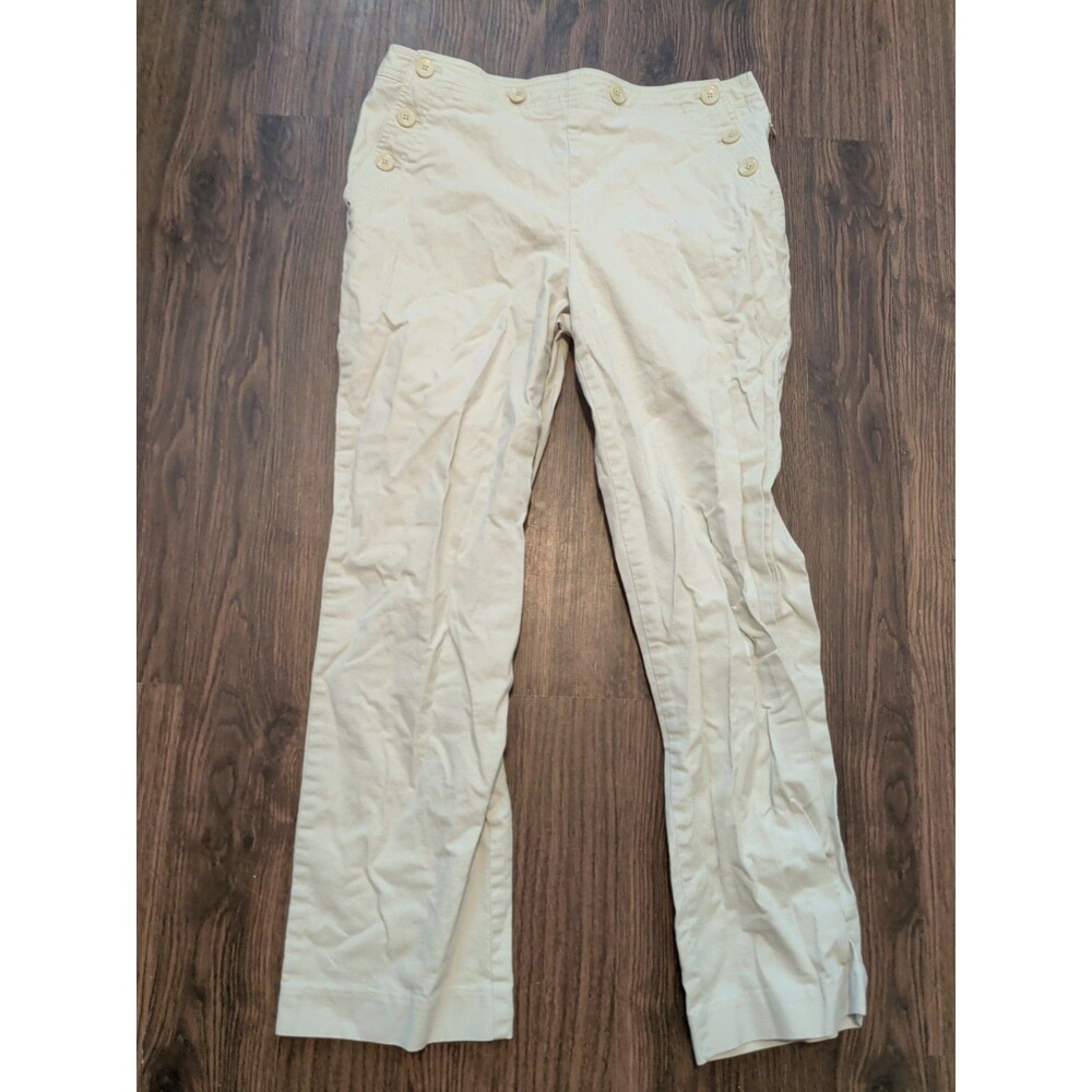 Talbots Pants Women's Size 12 Tan Khaki Side Zip Stretch